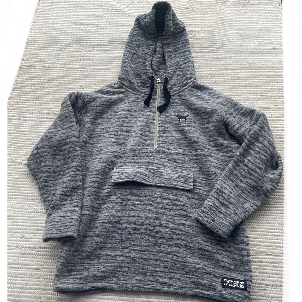 Victoria Secret Pink Cozy Quarter Zip Pullover Jacket Hoodie Oversized